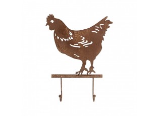 Wall Coat Rack Chicken 24x5x31 Cm Brown Metal - 24*5*31 cm