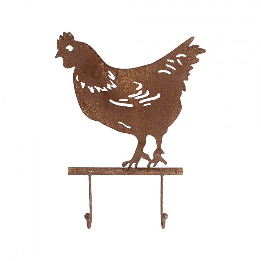 Wall Coat Rack Chicken 24x5x31 Cm Brown Metal - 24*5*31 cm