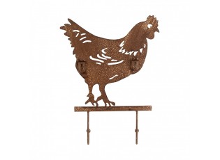 Wall Coat Rack Chicken 24x5x31 Cm Brown Metal - 24*5*31 cm