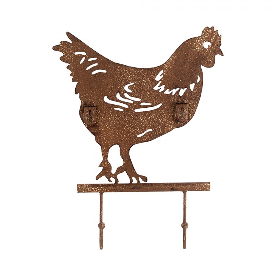 Wall Coat Rack Chicken 24x5x31 Cm Brown Metal - 24*5*31 cm