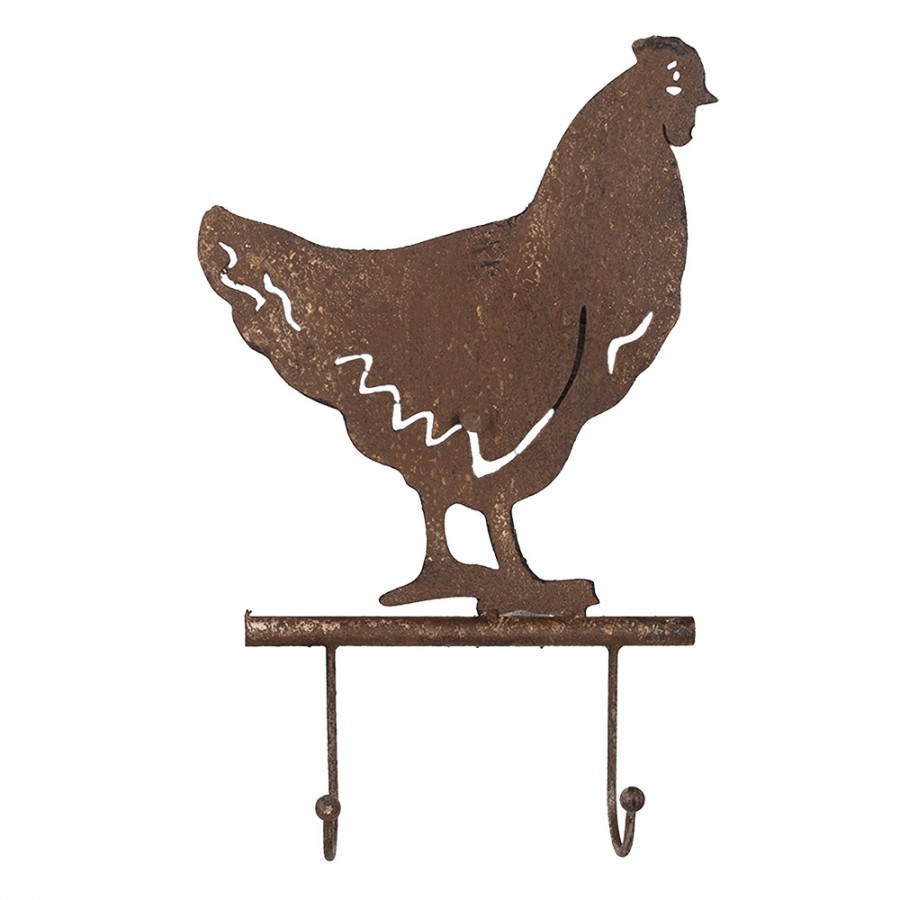 Wall Coat Rack Chicken 21x5x33 Cm Brown Metal - 21*5*33 cm