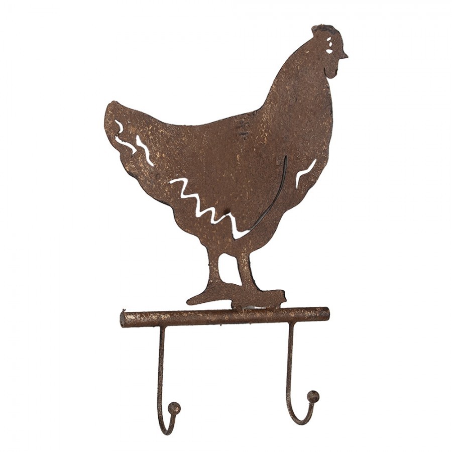Wall Coat Rack Chicken 21x5x33 Cm Brown Metal - 21*5*33 cm