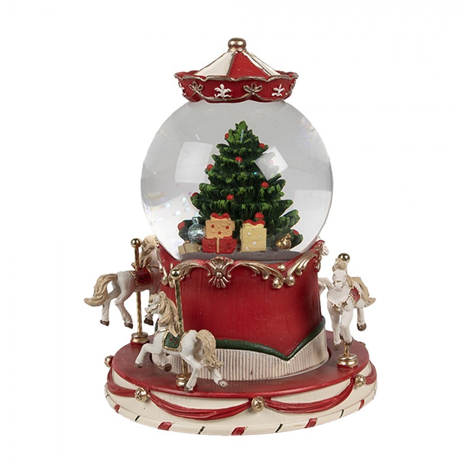 Vánoční sněžítko s hracím kolotočem Christmas - Ø 14*19 cm