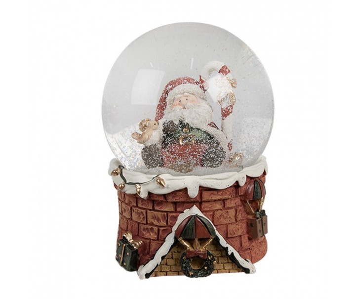 Vánoční sněžítko Santa Claus s ptáčkem - Ø 10 * 15 cm