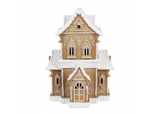 Gingerbread House With LED 28x21x37 Cm Brown Plastic Gingerbread House - 28*21*37 cm