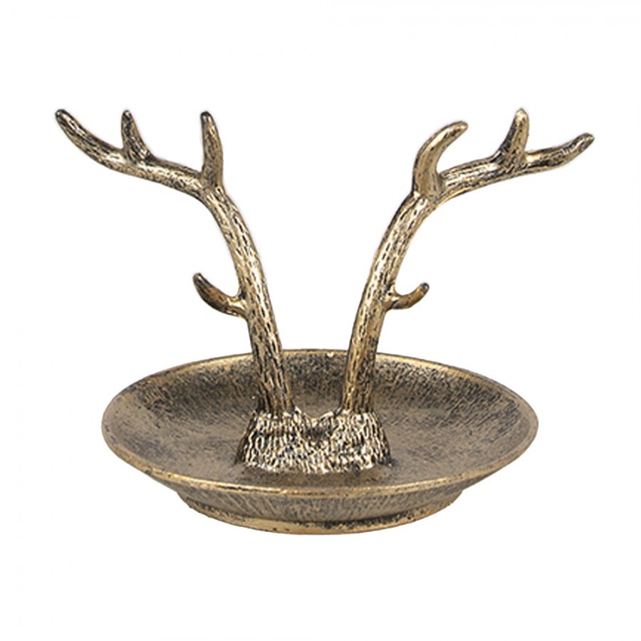 Decorative Bowl 11x9x8 Cm Gold Colored Metal Antler - 11*9*8 cm