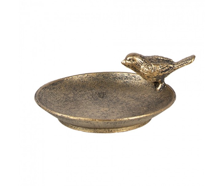 Decorative Bowl 10x9x4 Cm Gold Colored Metal Bird - 10*9*4 cm Clayre & Eef