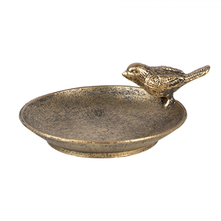 Decorative Bowl 10x9x4 Cm Gold Colored Metal Bird - 10*9*4 cm