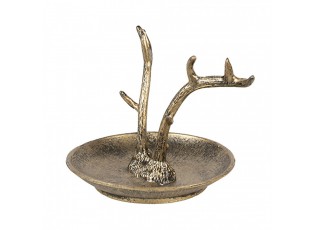Decorative Bowl 11x9x8 Cm Gold Colored Metal Antler - 11*9*8 cm