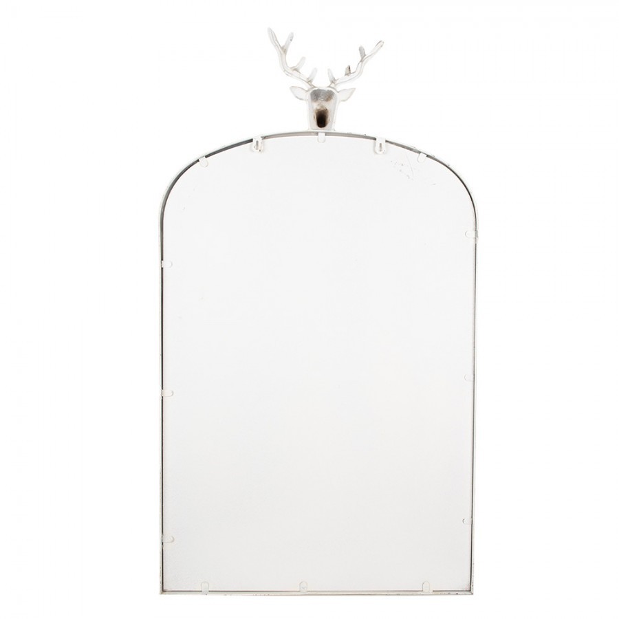 Béžové antik kovové zrcadlo s hlavou jelena Deer vintage - 58*10*105 cm