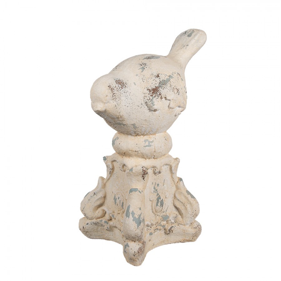 Béžová antik dekorace ptáček na podstavci Baroque - 33*21*47 cm