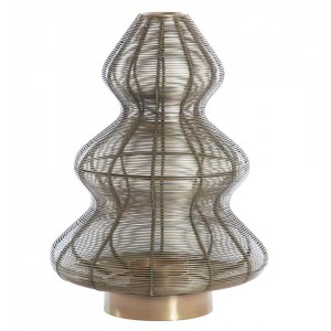 Bronzový antik kovový svícen vánoční stromek Tree - Ø 25*35 cm