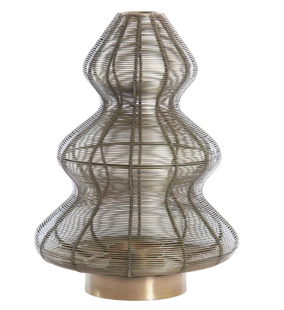 Bronzový antik kovový svícen vánoční stromek Tree - Ø 25*35 cm