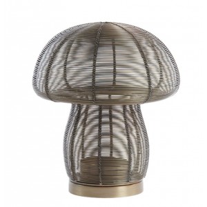 Bronzový antik kovový svícen houba Mushroom - Ø 20*24 cm