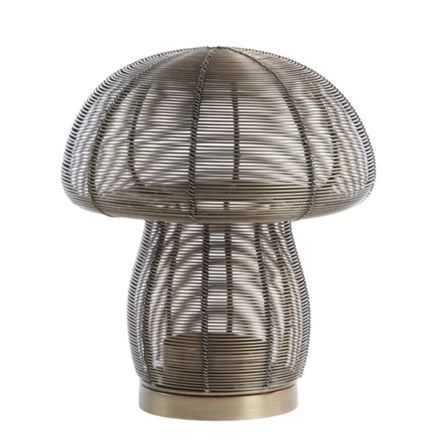 Bronzový antik kovový svícen houba Mushroom - Ø 20*24 cm