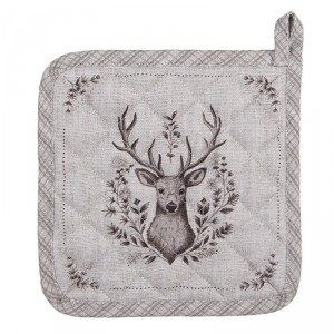 Béžová textilní chňapka - podložka s jelenem Gentle Wilderness - 20*20 cm