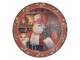 Vánoční plastový kulatý servírovací podnos/talíř Santa Claus - Ø 40*1 cm