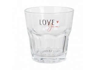 Sklenička se srdíčkem Love you Heart & Smile - Ø 8*8 cm / 200 ml