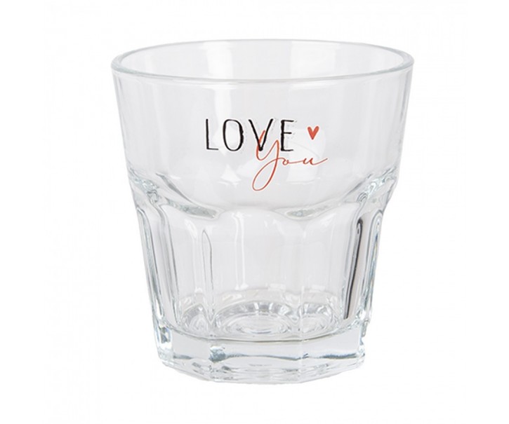 Sklenička se srdíčkem Love you Heart & Smile - Ø 8*8 cm / 200 ml