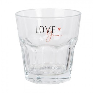 Sklenička se srdíčkem Love you Heart & Smile - Ø 8*8 cm / 200 ml