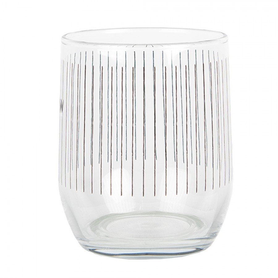 Sklenička se srdíčkem a proužky Lovely Day - Ø 8*9 cm / 300 ml