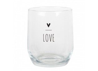 Sklenička se srdíčkem Love Heart & Smile - Ø 8*9 cm / 300 ml