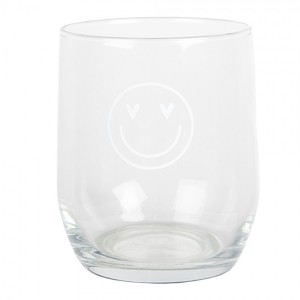 Sklenička se smajlíkem Heart & Smile - Ø 8*9 cm / 300 ml