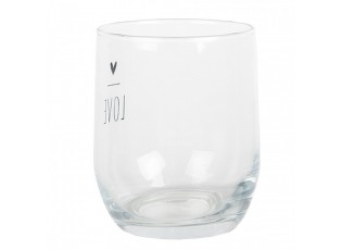 Sklenička se srdíčkem Lovely Day - Ø 8*9 cm / 300 ml