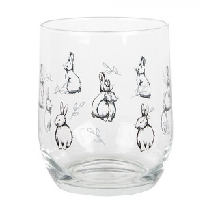 Sklenička na vodu s králíčky - Ø 8*9 cm / 300 ml