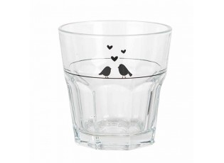 Sklenička s ptáčky a srdíčky Love Birds - Ø 8*8 cm / 200 ml