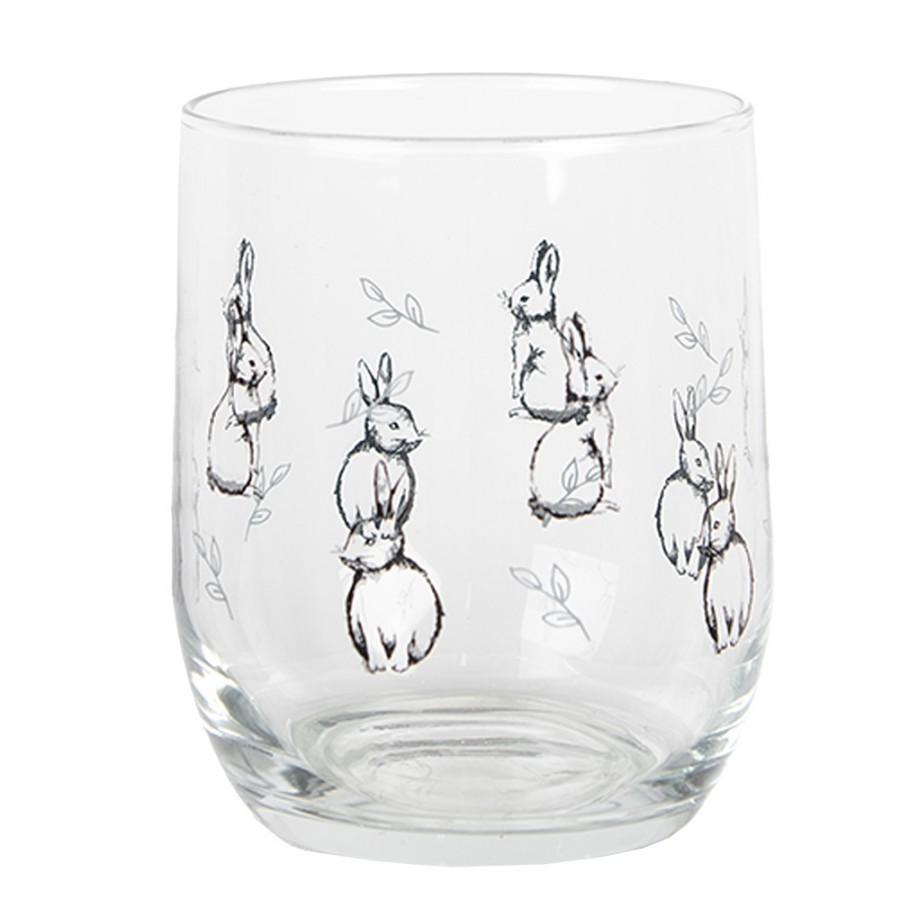 Sklenička na vodu s králíčky Bunny Buddies - Ø 8*9 cm / 300 ml
