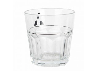 Sklenička s ptáčky a srdíčky Love Birds - Ø 8*8 cm / 200 ml