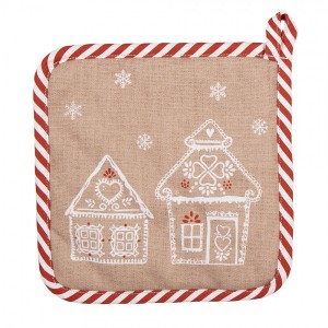 Chňapka s perníkovými chaloupkami Gingerbread Bliss - 20*20 cm 