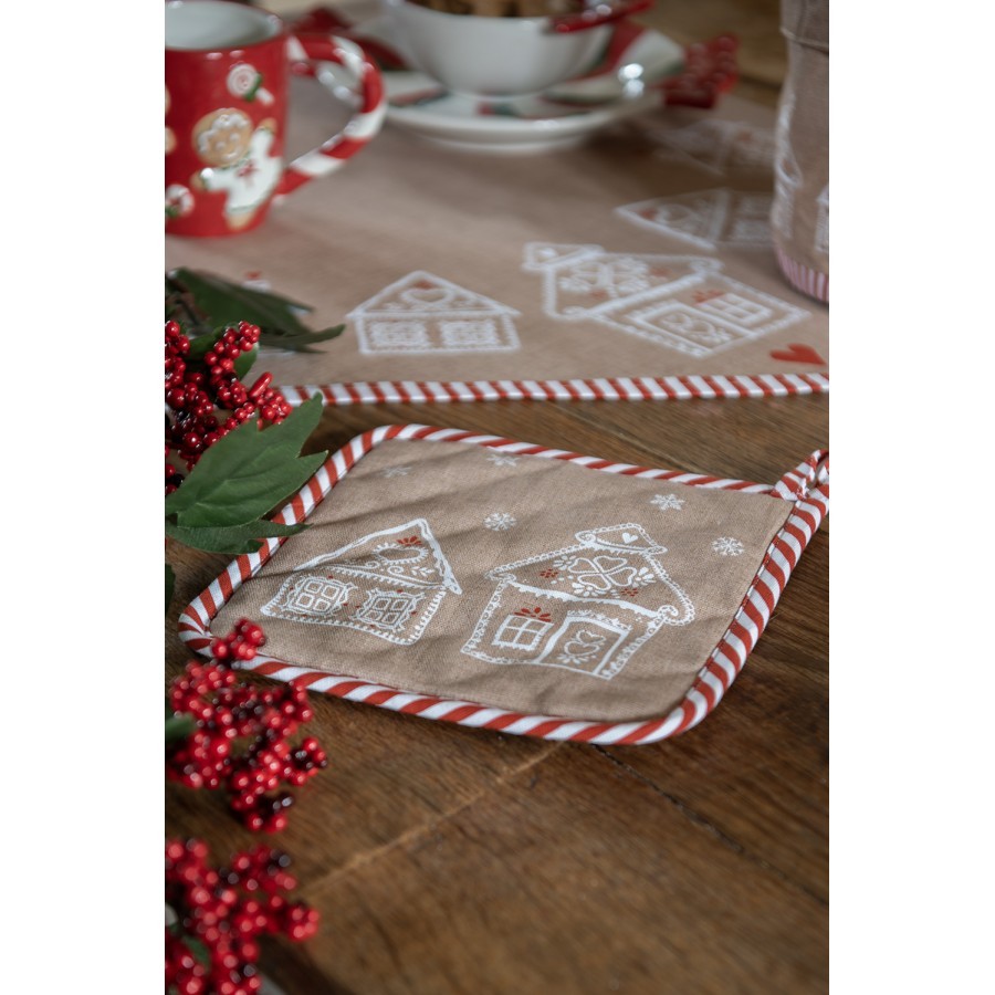 Chňapka s perníkovými chaloupkami Gingerbread Bliss - 20*20 cm 