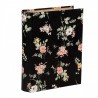 Černý úložný box s květy ve tvaru knihy Book Van - 17*14*5 cm Barva: černá, růžováMateriál: kartonHmotnost: 0,12 kg