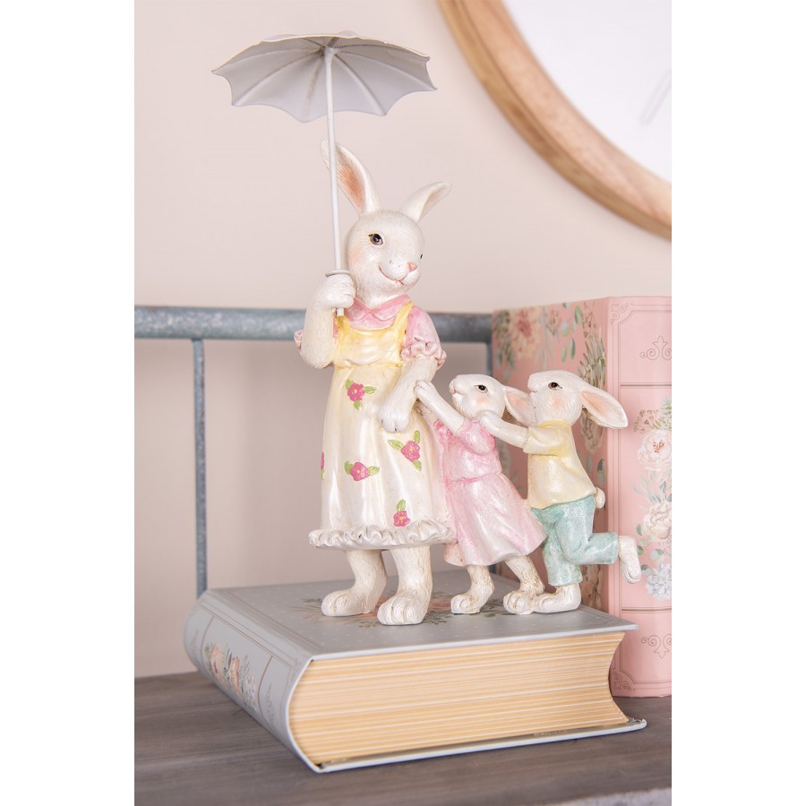 Modrý úložný box s květy ve tvaru knihy Book Van - 17*14*5 cm