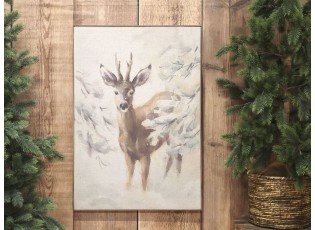 Nástěnná mapa srnec na plátně Deer - 53*3,5*77 cm