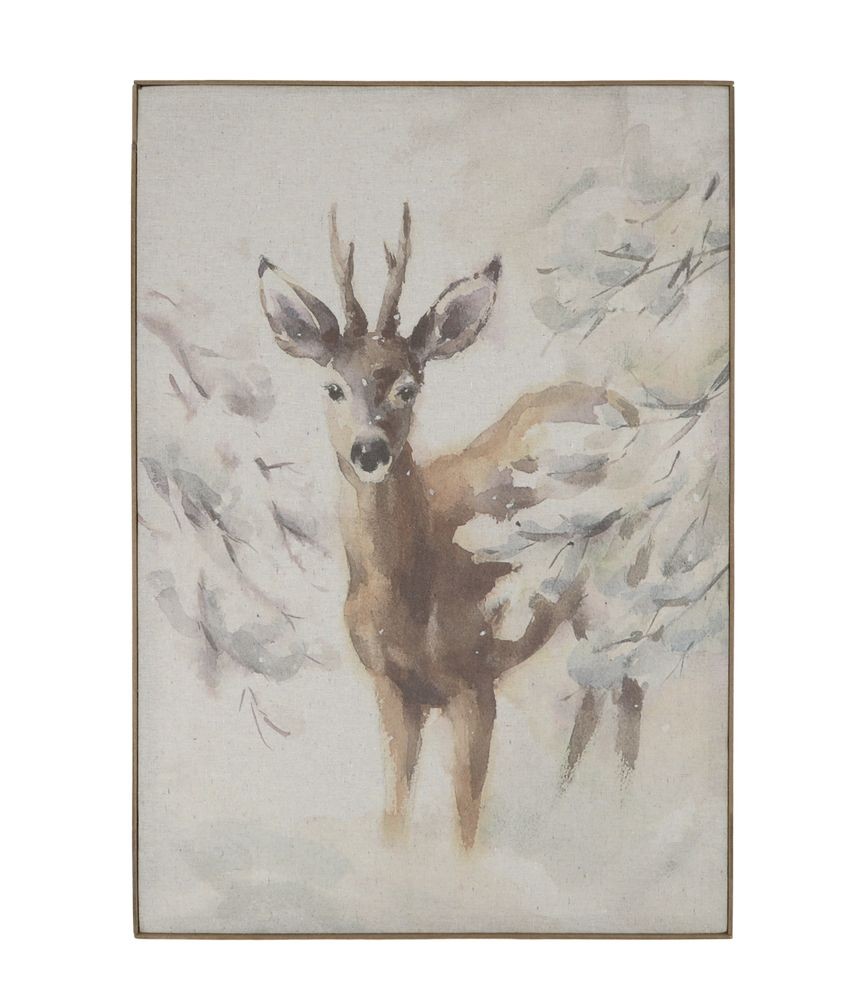 Nástěnná mapa srnec na plátně Deer - 53*3,5*77 cm