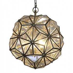 Mosazno-skleněný antik lustr Glassio - 43*51 cm/ E14/ 8W