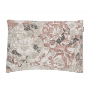 Šedo-červený polštář s květy Vintage - 35*50 cm