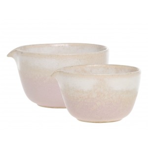 2ks béžovo-růžová miska Valence Dusty Rose - Ø 11*6/ Ø 10*5,5cm / 274ml / 155ml