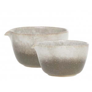 2ks béžovo-šedá miska Valence Dusty Stone - Ø 11*6/ Ø 10*5,5cm / 274ml / 155ml