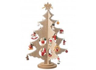 Dřevěný skládací stromek s ozdobami Christmas Tree - Ø 20*25 cm