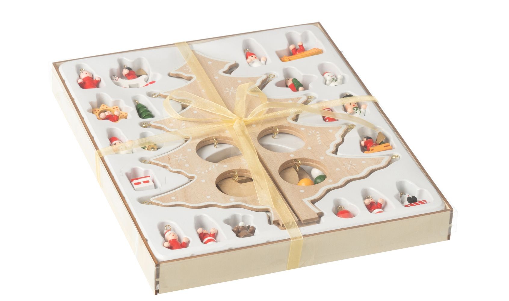 Dřevěný skládací stromek s ozdobami Christmas Tree - Ø 20*25 cm