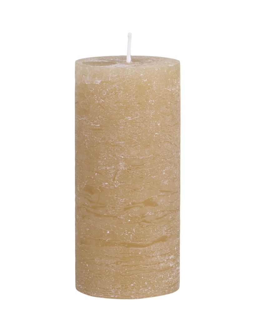 Medová široká svíčka Rustic pillar honey - Ø 7*15cm/ 60h