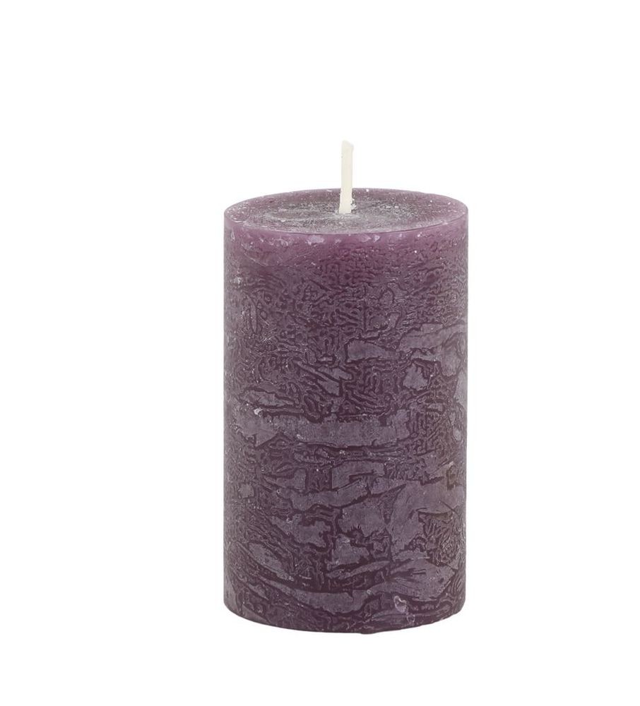 Fialová široká svíčka Macon Rustic plum - Ø 5*8cm/ 16h
