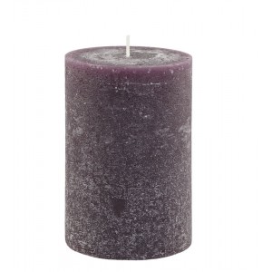 Fialová široká svíčka Macon Rustic plum - Ø 10*15cm/ 90h