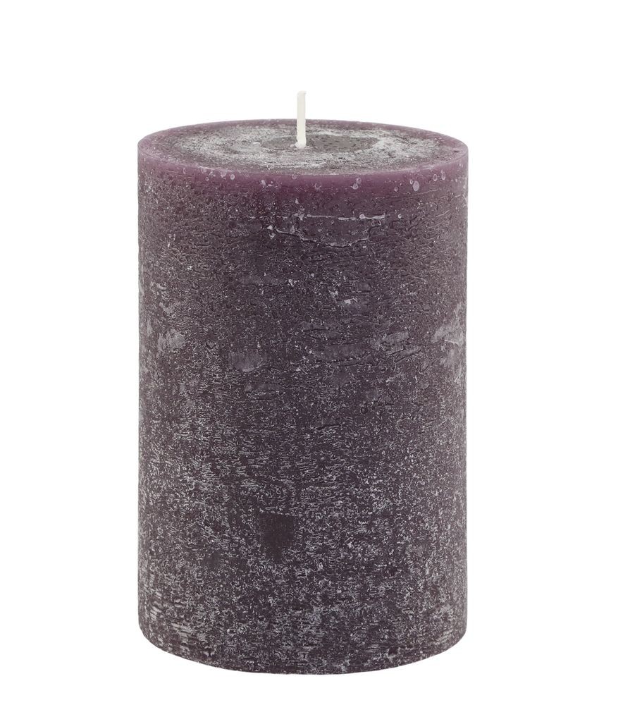 Fialová široká svíčka Macon Rustic plum - Ø 10*15cm/ 90h