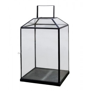 Černá antik kovová lucerna Factory L - 32*32*60 cm
