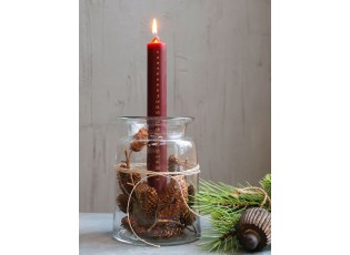 Červená adventní svíčka s čísly 1-24 Advent Candle - Ø 3*29cm / 20h